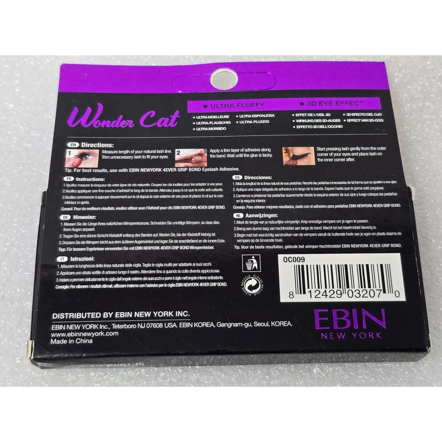 Wonder Cat 3D Lash September OC009 Ultra Fluffy 3D Eye Effect Eyelashes By Ebin New York