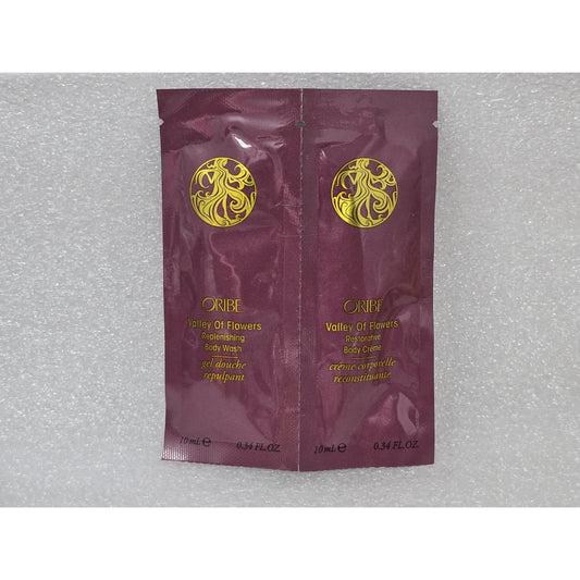 Oribe Valley Of Flowers Replenishing Body Wash & Body Creme Sample Set .34 oz ea