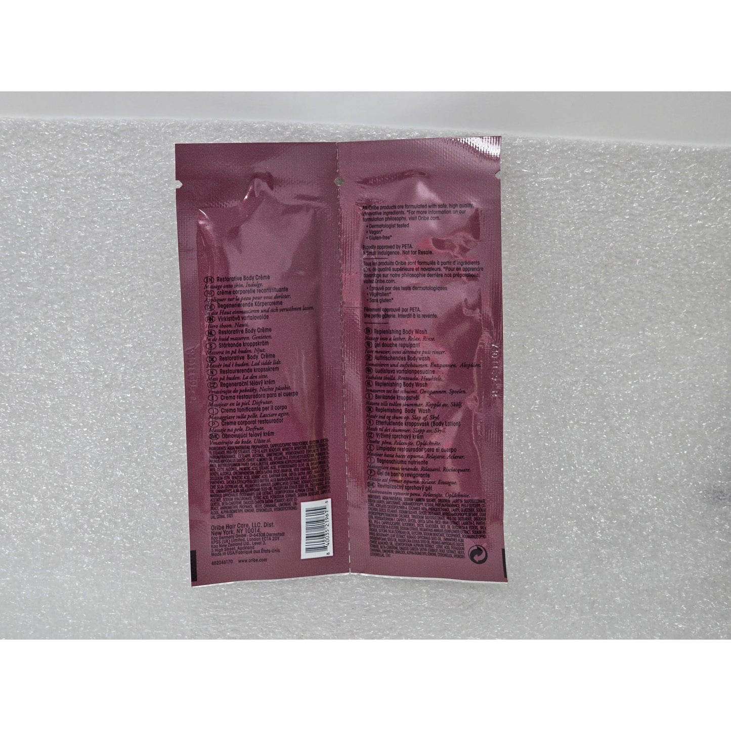 Oribe Valley Of Flowers Replenishing Body Wash & Body Creme Sample Set .34 oz ea