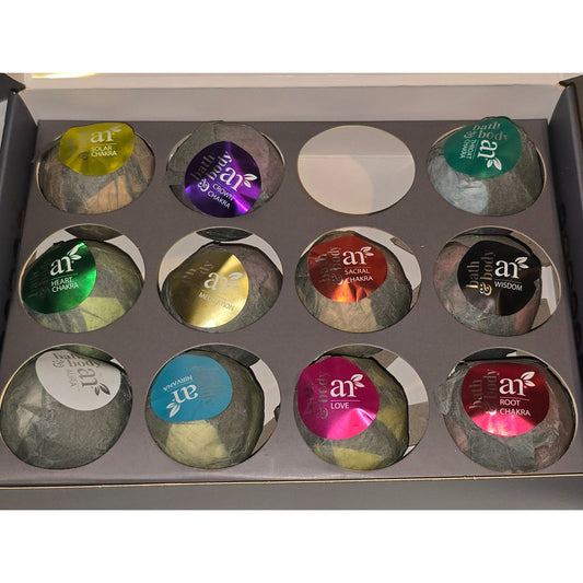 Artnaturals Bath Bomb Set 11 Piece Chakra Aromatherapy 4 oz Each Spa Gift Set