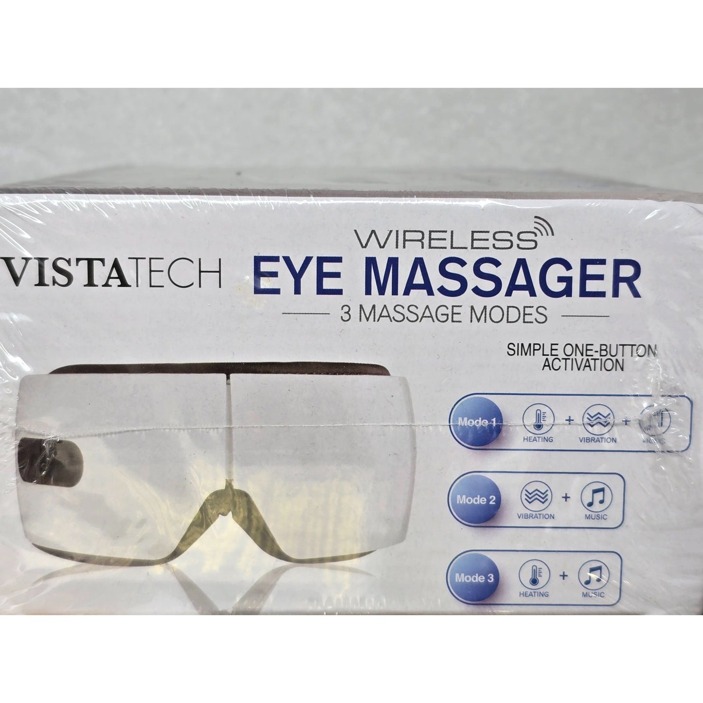 VistaTech Wireless Eye Massager 3 Modes Heating Vibration Music 180° Adjustable