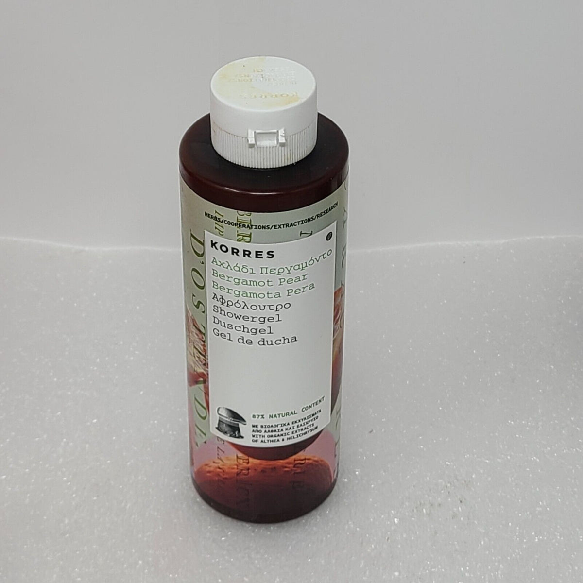 Korres Bergamot Pear Shower Gel 87% Natural Content 8.45 oz
