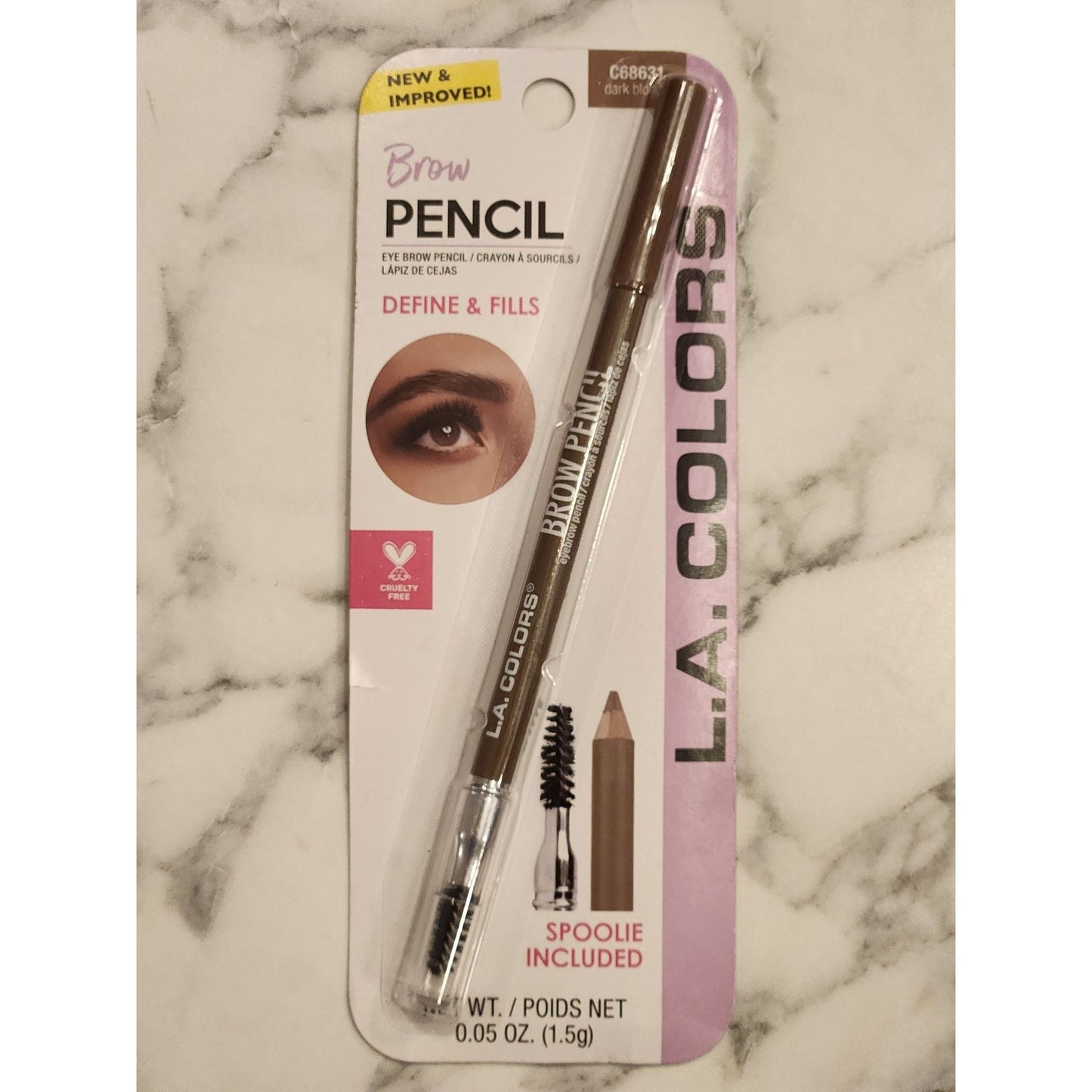 L.A. Colors Brow Pencil With Spoolie Dark Blonde Define & Fill Natural Look