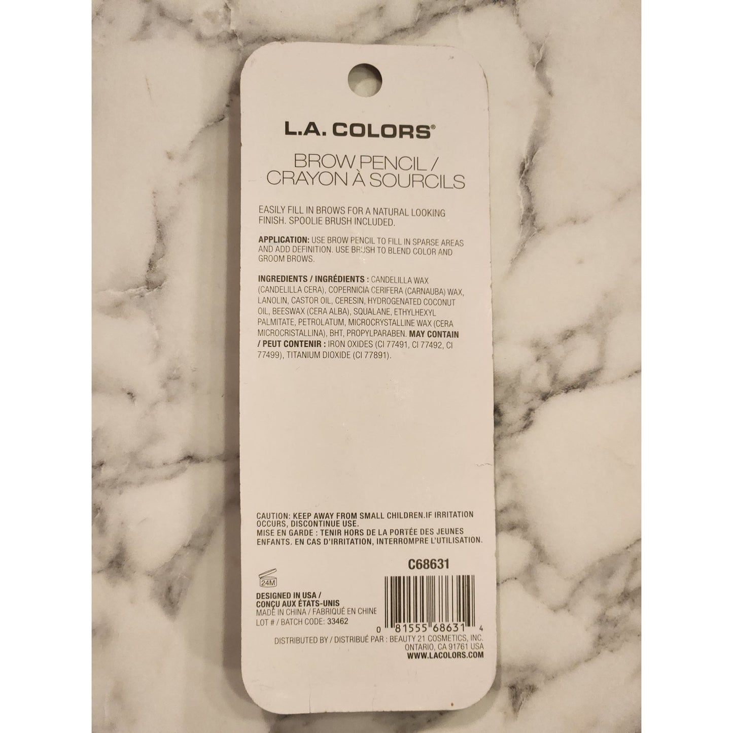 L.A. Colors Brow Pencil With Spoolie Dark Blonde Define & Fill Natural Look