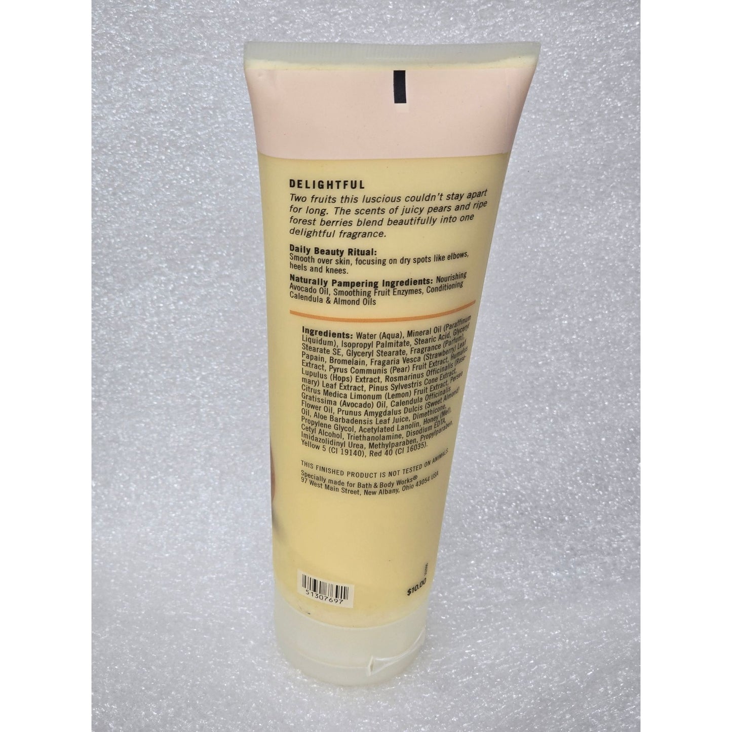 Bath & Body Works Pleasures Pearberry Body Cream 8 Oz Strawberry & Pear Extracts