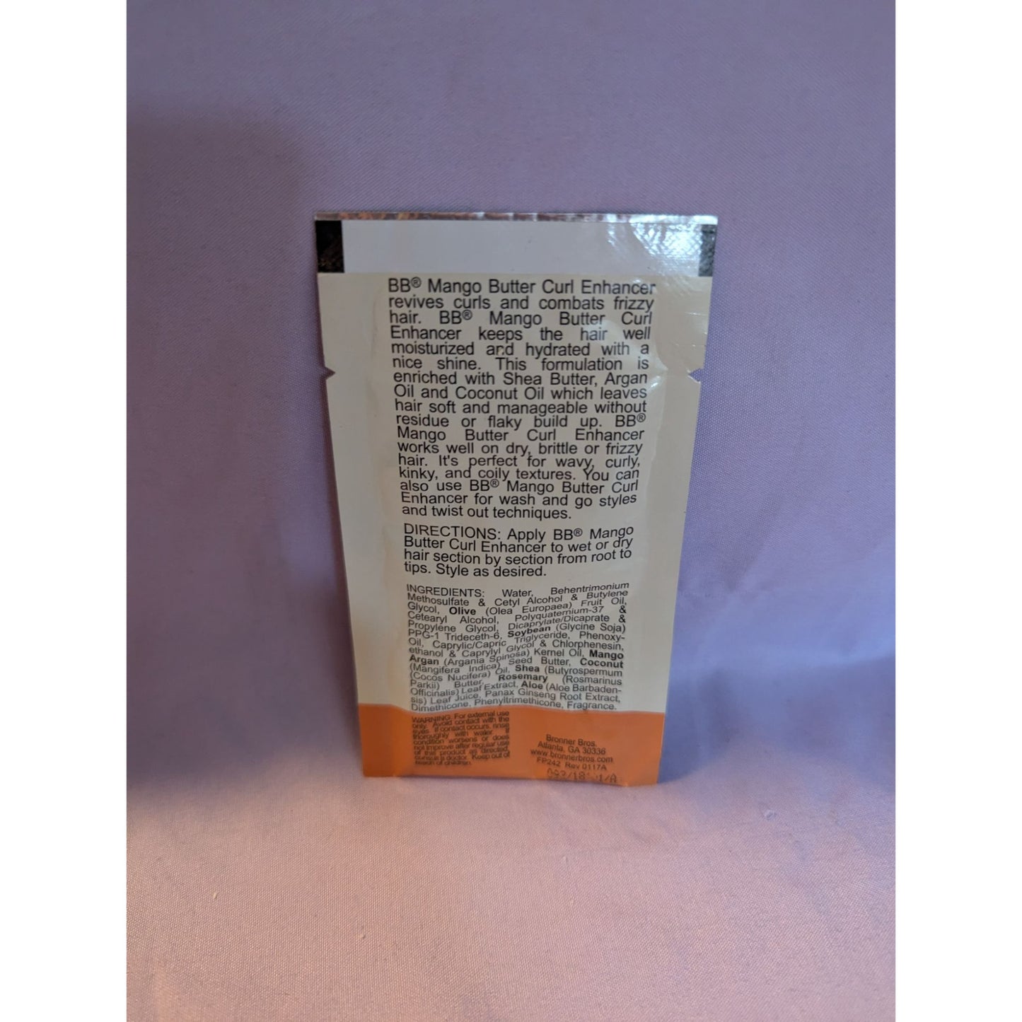 Bronner Bros. Argan Oil Mango Butter Curl Enhancer Single Use Packet