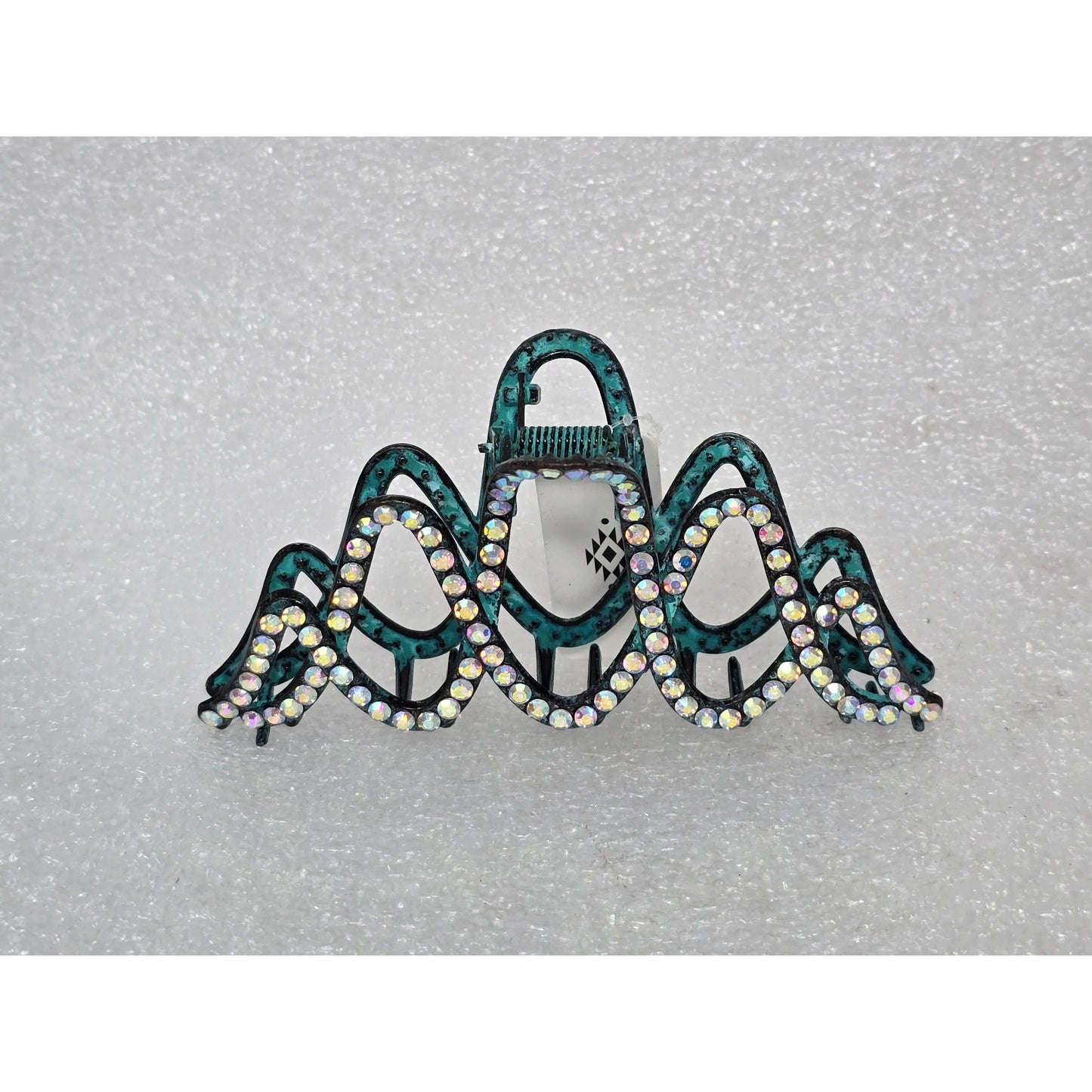 Rhinestone Wave Design Hair Claw Clip