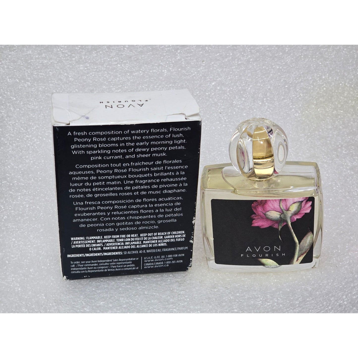 Avon Flourish Peony Rosé Eau De Parfum Perfume Spray 1.7 Oz Boxed Floral Scent