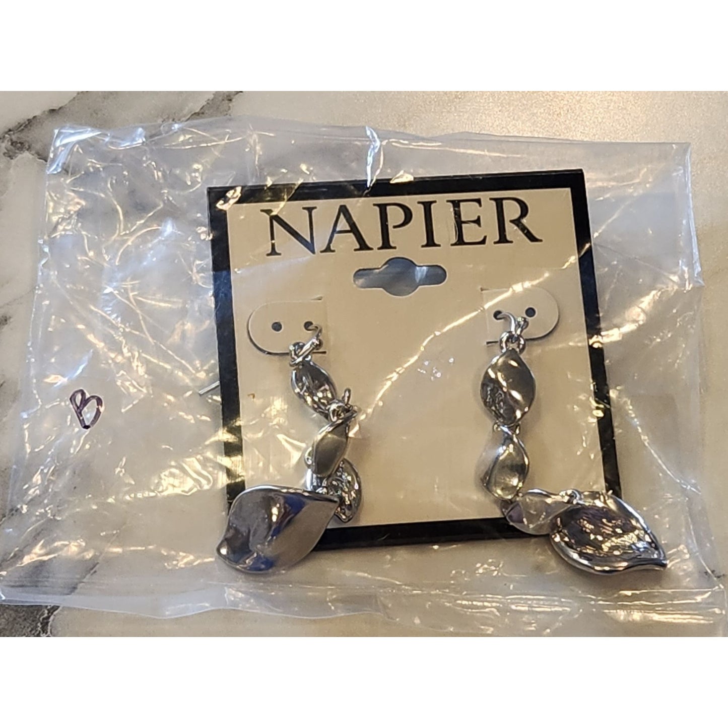 Napier Silver-Tone Sculptural Drop Earrings For Women
