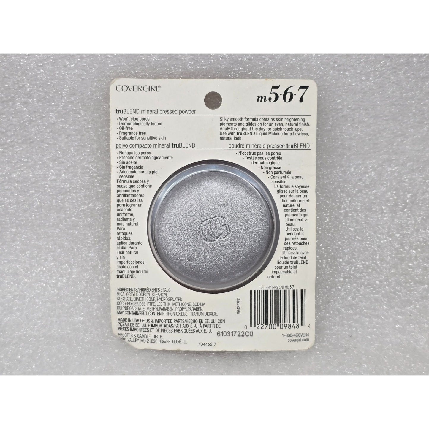 Covergirl TruBlend Mineral Pressed Powder M567 Translucent Medium Makeup Compact