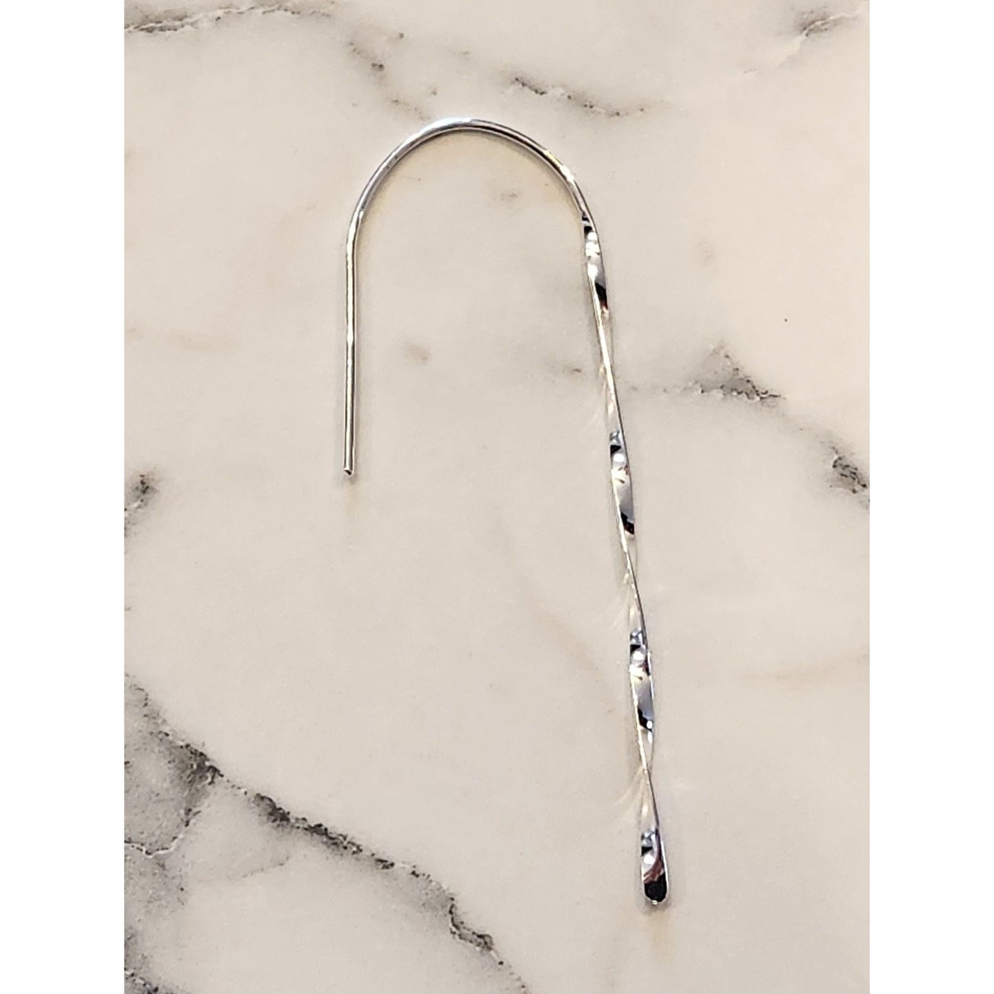 Sterling Silver Twisted Drop Threader Earrings For Women