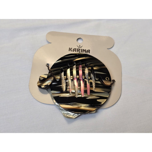 Vintage Karina Fish Hair Banana Clip Round
