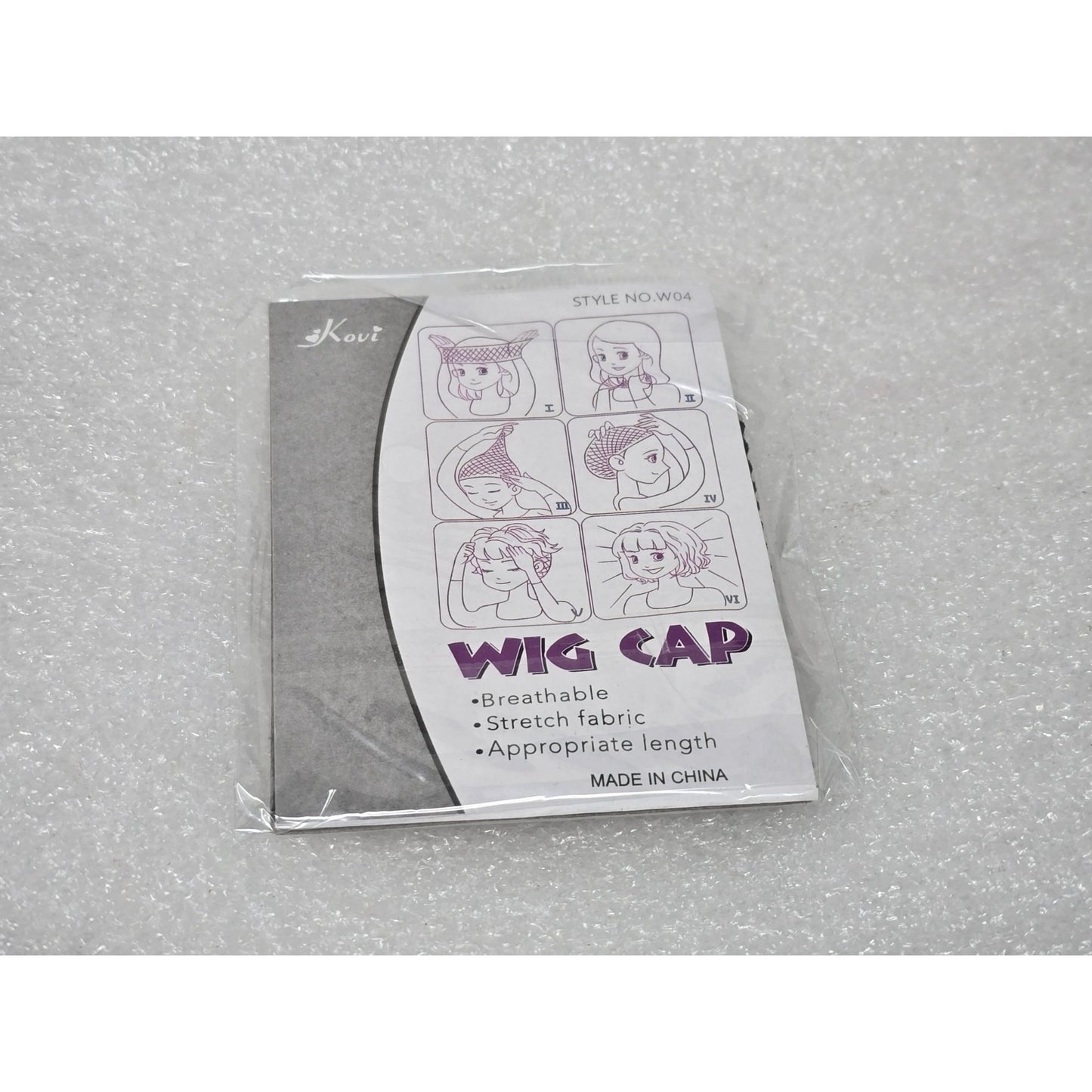 Kovi Liner Wig Cap Style No W04 Black Stretch Fabric Breathable Comfortable Wear