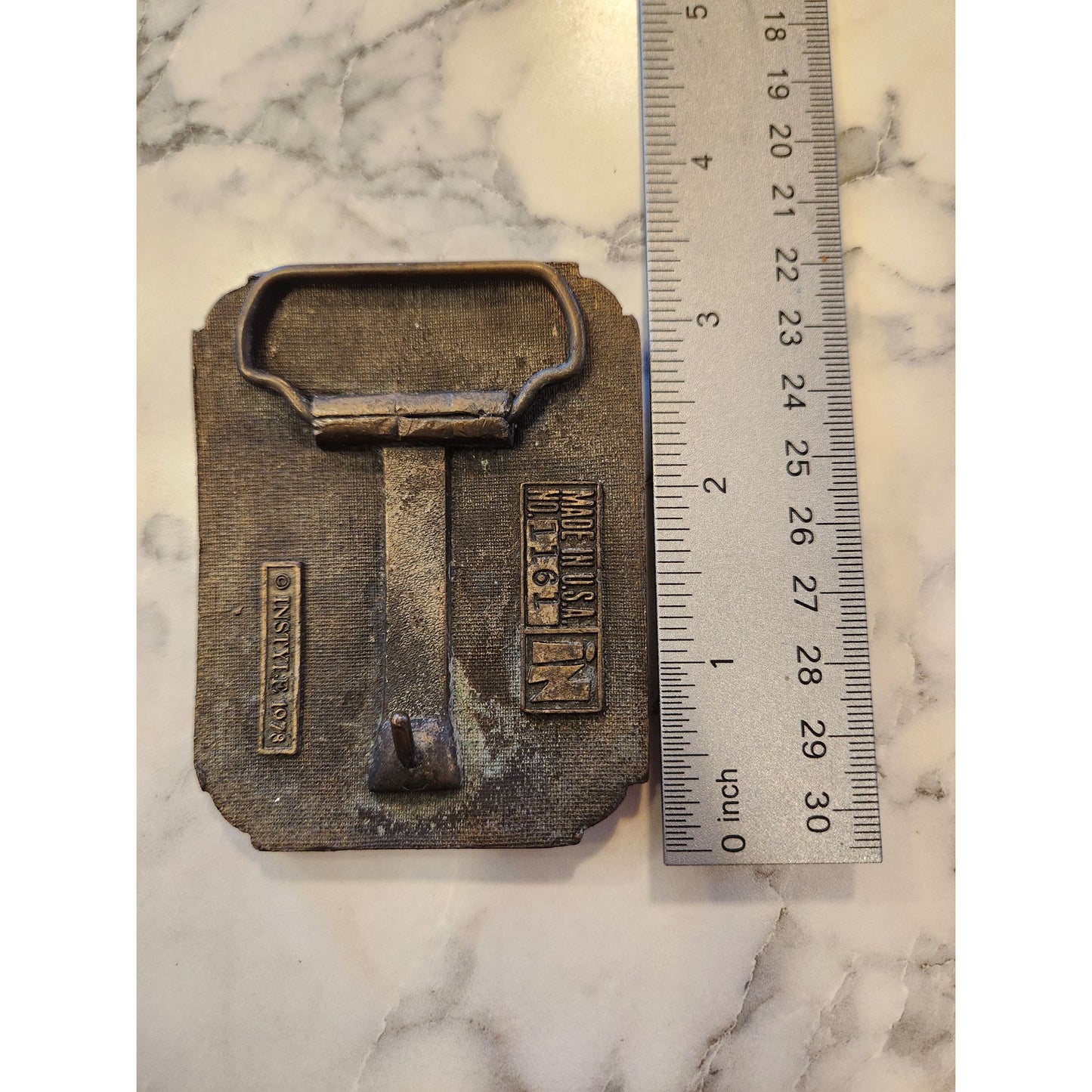 Vtg 1978 InStyle Alien Abduction Sci-Fi Belt Buckle No. 1161 Space Monster Retro