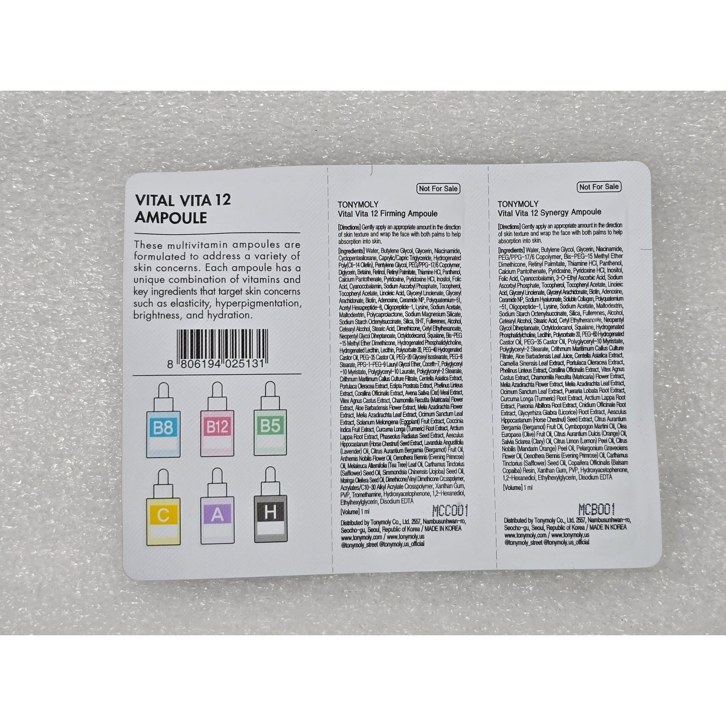 TonyMoly Vital Vita 12 Synergy & Firming Ampoule Sampler Set