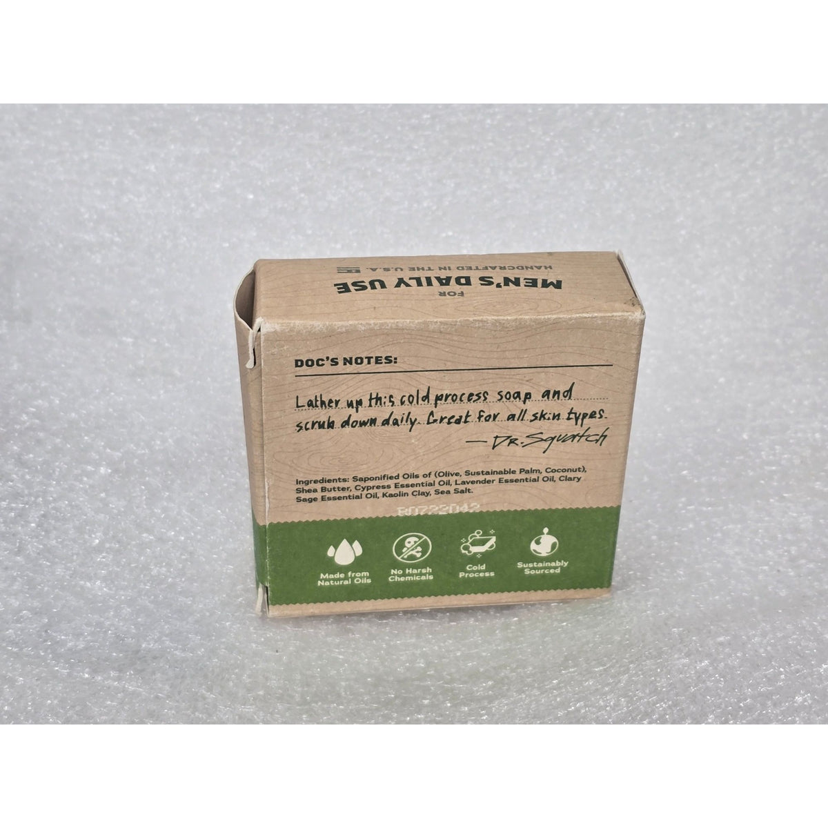 Dr. Squatch Alpine Sage Men's Natural Soap Bar 5 Oz Zero Grit Handcrafted USA