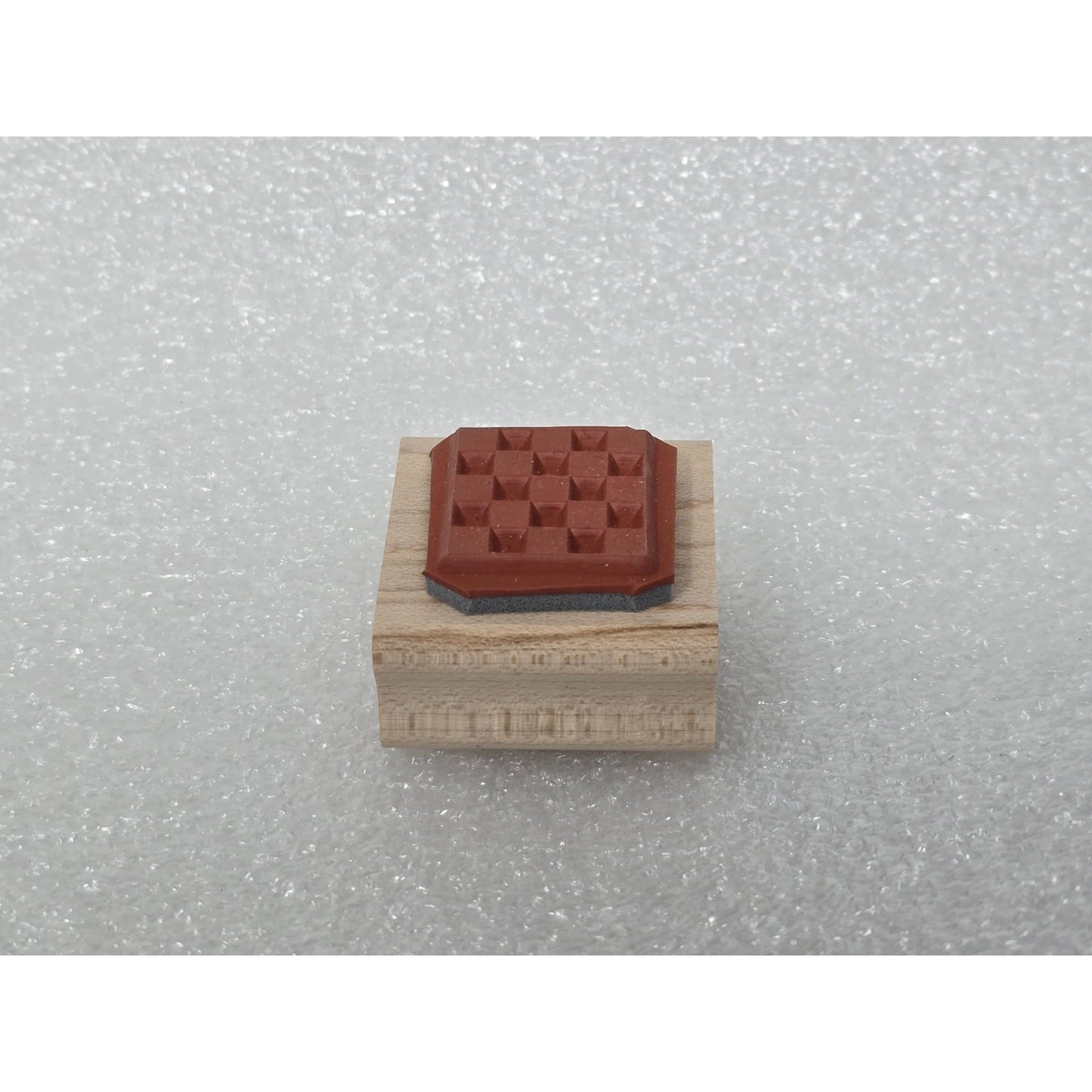 Wooden Rubber Stamp With Checkered Design By Stampin Up!