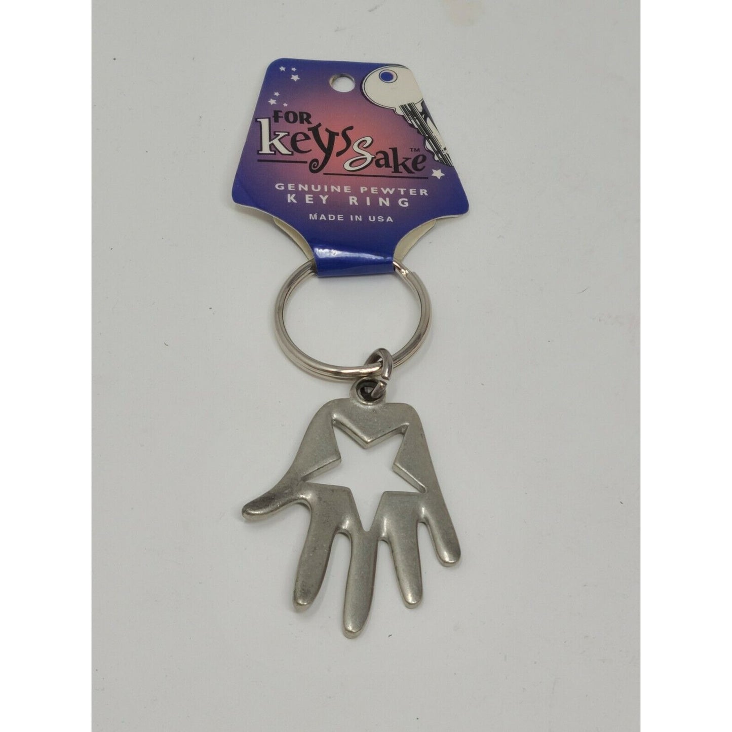 For Keys Sake Genuine Pewter Key Ring Hand / Star