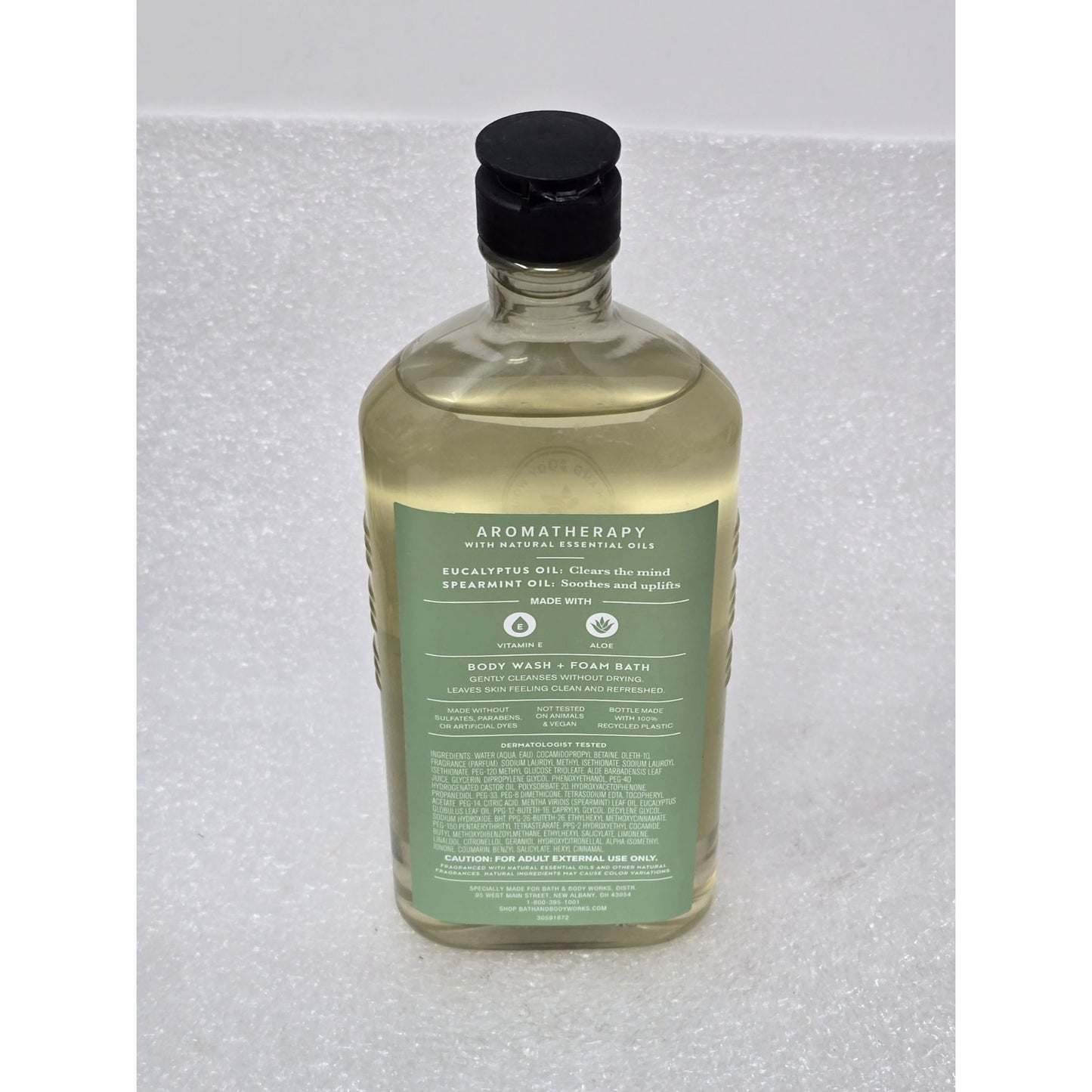 Aromatherapy Stress Relief Eucalyptus Spearmint Body Wash & Foam Bath 10 Fl Oz