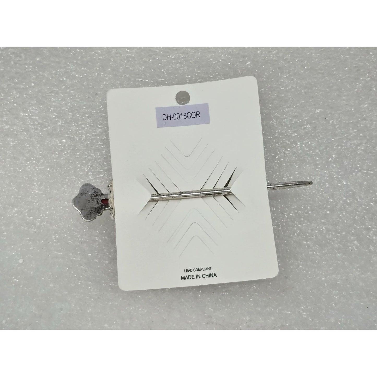 Southwestern Style Red & Silver Tone Hair Pin Barrette