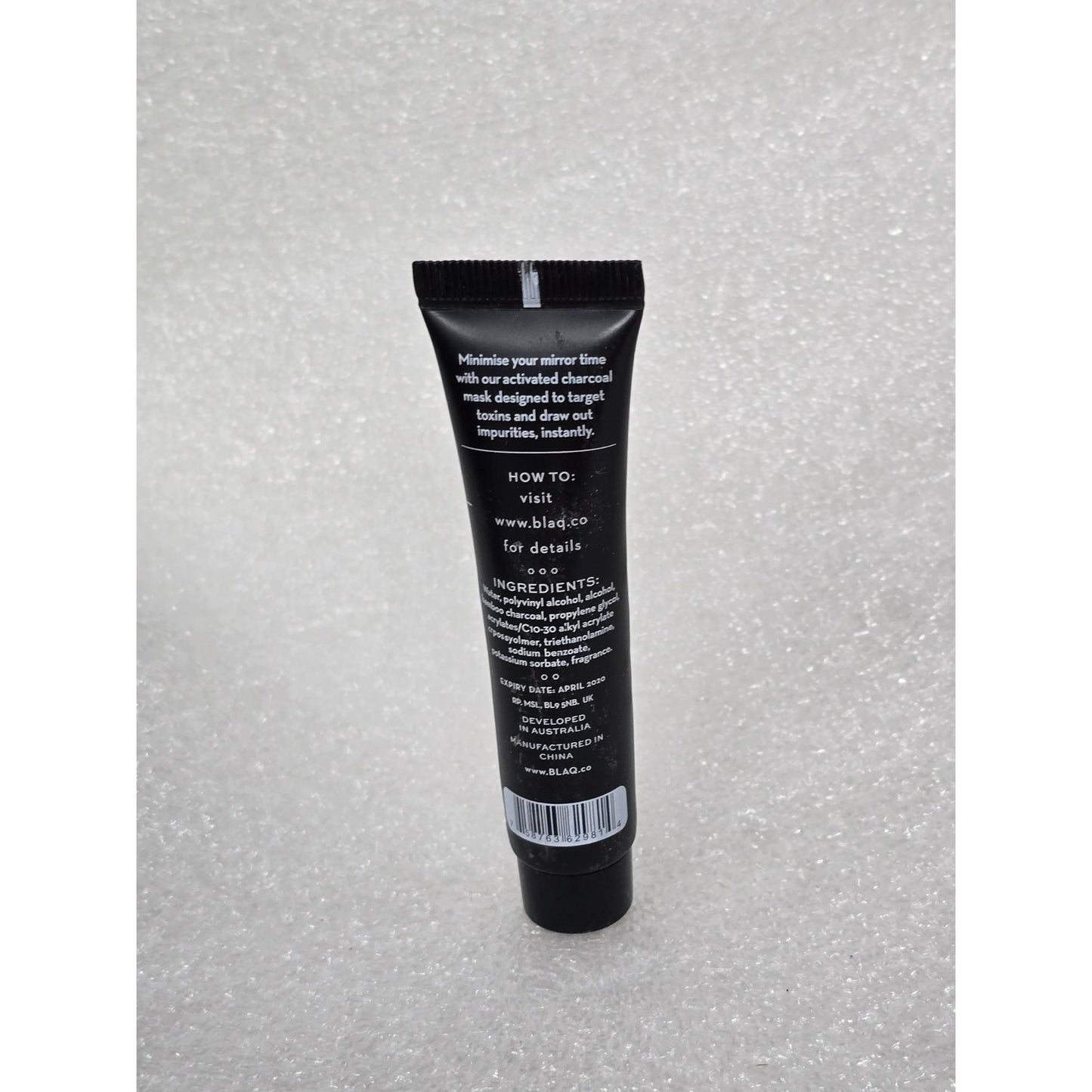 Blaq Activated Charcoal Face Mask 15ml Travel Size Detoxifying Skincare