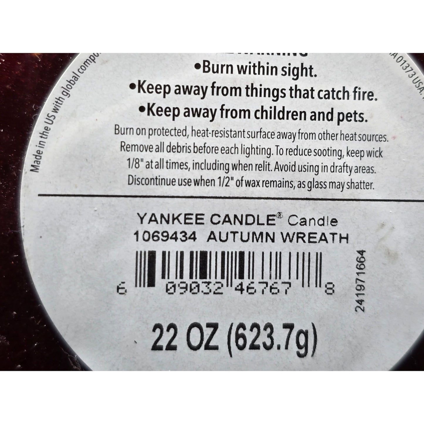 Yankee Candle Autumn Wreath Scented Jar Candle 22 Oz Fall Home Decor