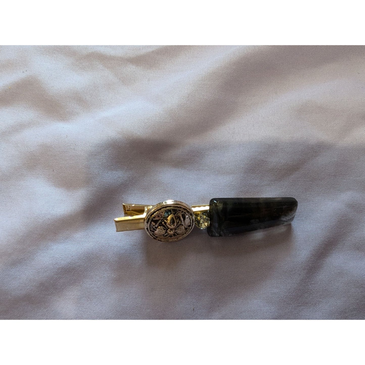 Vintage Gold Tone Tie Clip With Celtic Knot Design