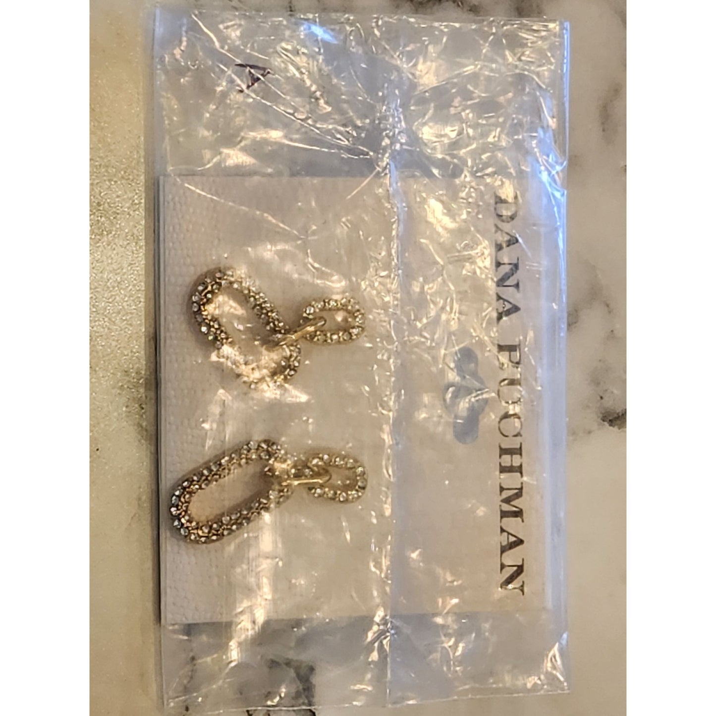 Dana Buchman Gold-Tone Rhinestone Link Drop Earrings