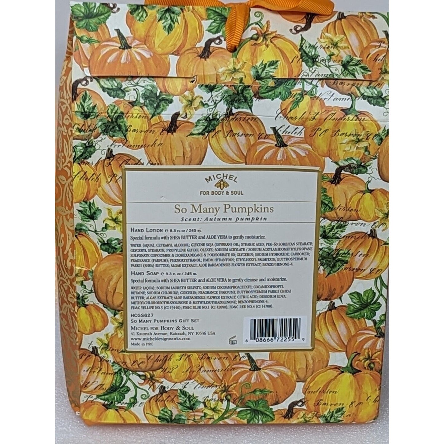 Michel For Body & Soul So Many Pumpkins Hand Soap Lotion Gift Set Autumn Pumpkin