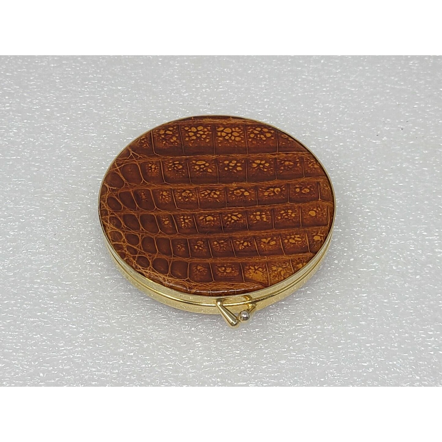Vintage Cuero De Vacare Leather Mirror Compact