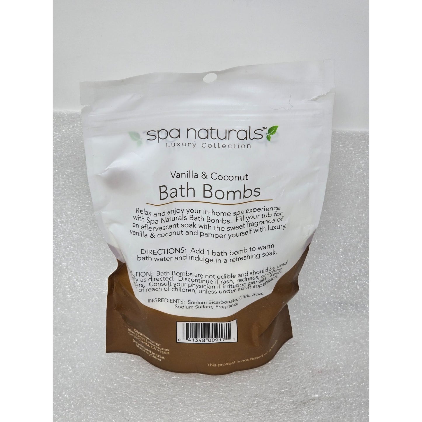 Spa Naturals Vanilla & Coconut Bath Bombs (3 Fizzies) - 3 Pack 150g