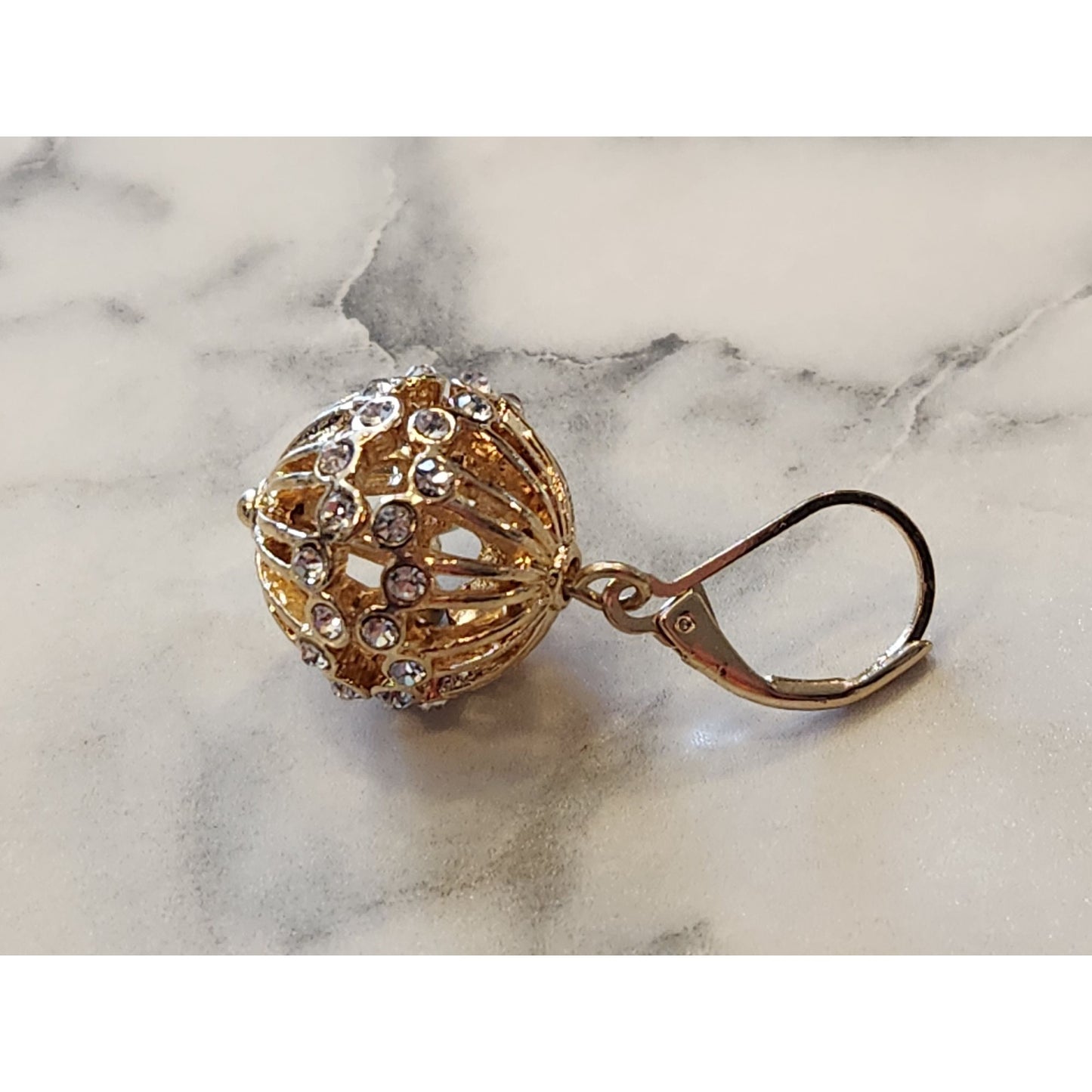 Dana Buchman Gold-Tone Crystal Ball Drop Earrings