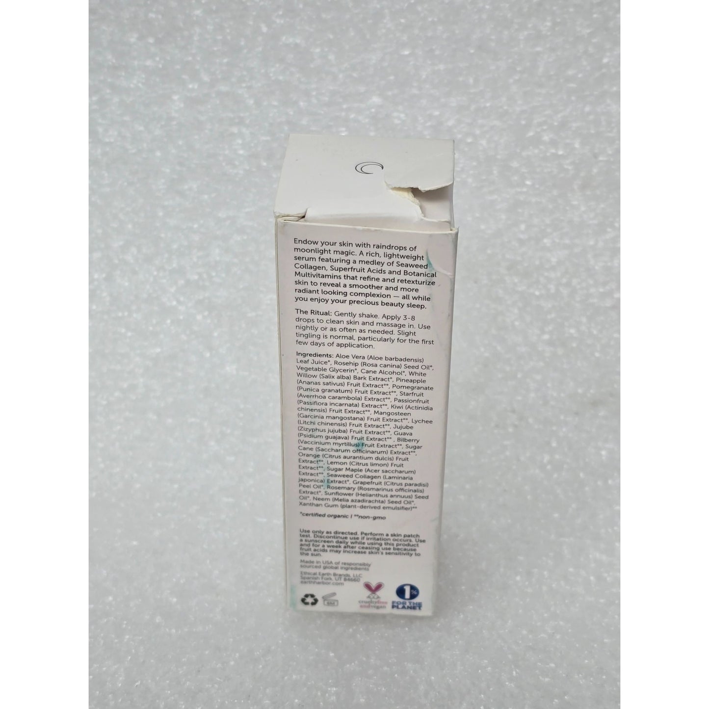 Earth Harbor Luna Rain Phyto-Resurfacing Night Serum Seaweed Collagen 1 oz