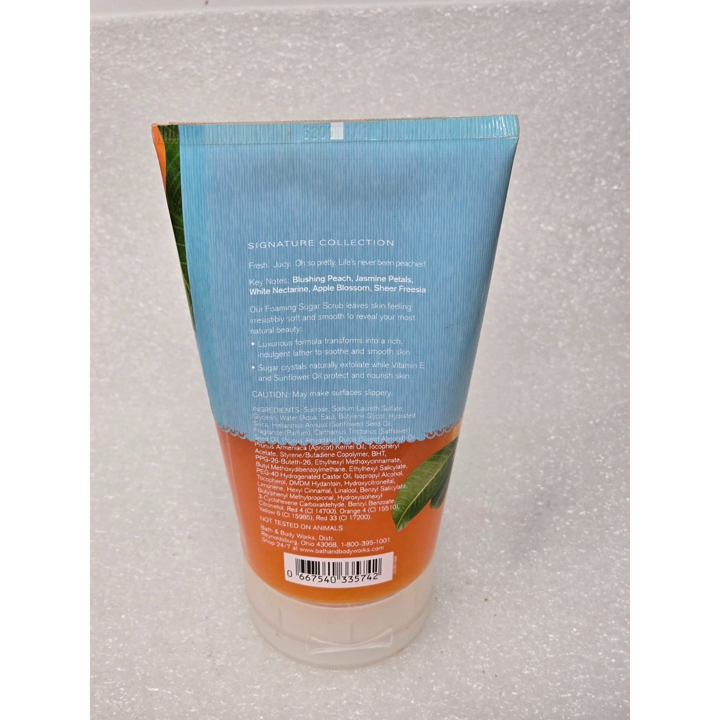 Pretty As A Peach Foaming Sugar Scrub 8 Oz Bath & Body Works Fruity Exfoliating