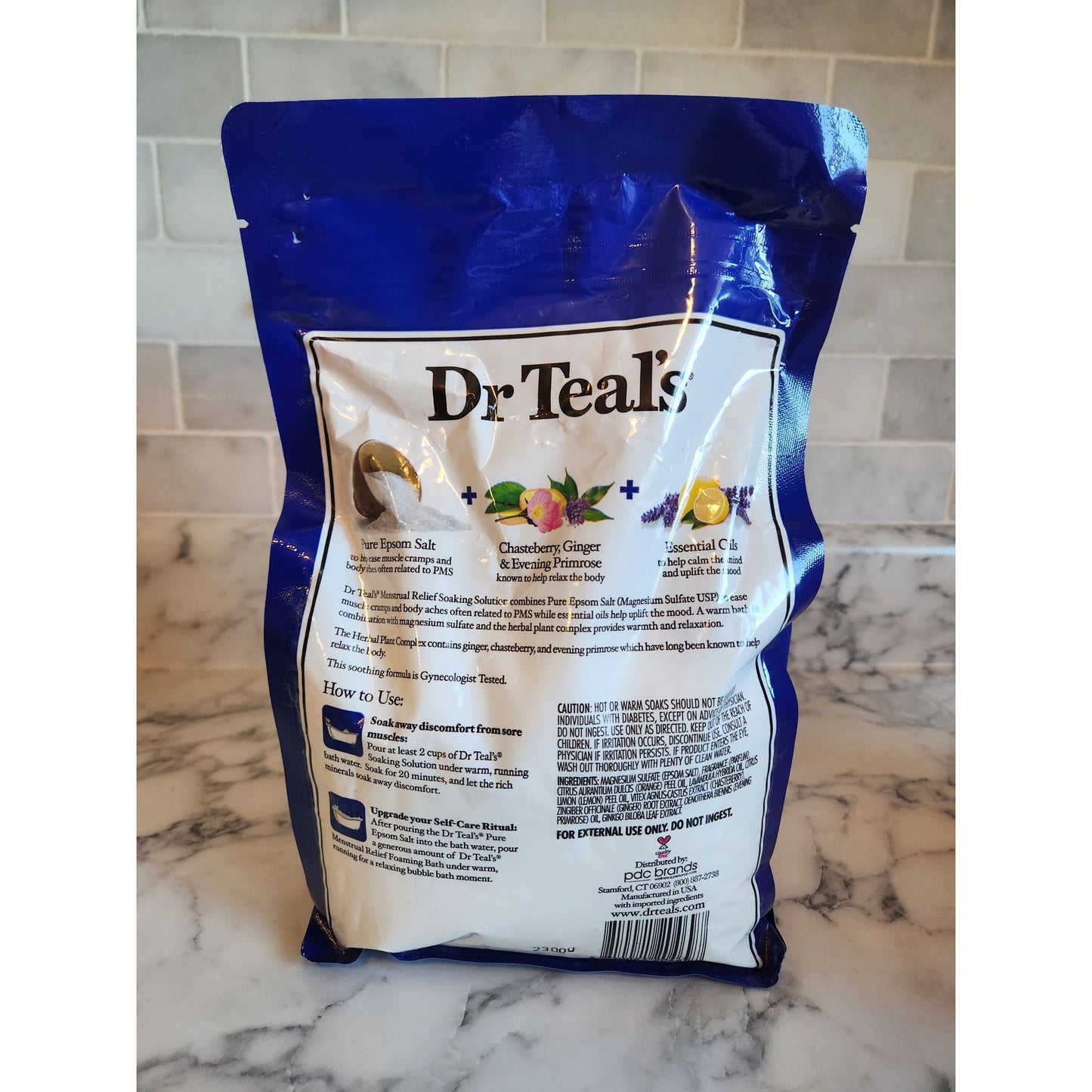 Dr Teals Pure Epsom Salt Soaking Solution Menstrual Relief Herbal Complex 3 lbs