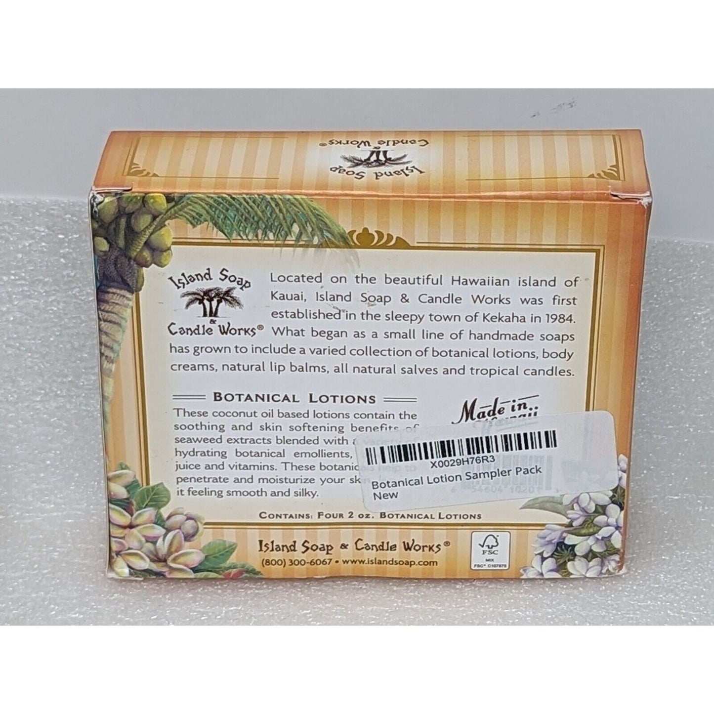Island Soap & Candle Works Botanical Lotion Sampler Gift Set Made In Hawaii