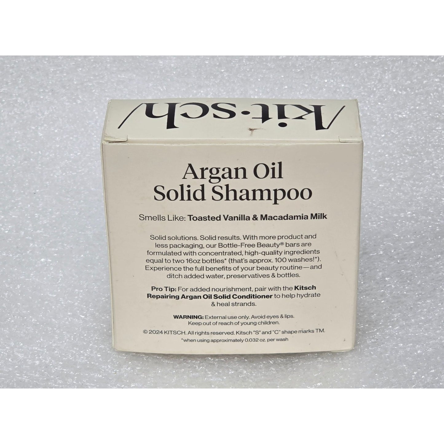 Kitsch Argan Oil Solid Shampoo Bar Repairing For Damaged Hair 100 Washes 3.2 oz
