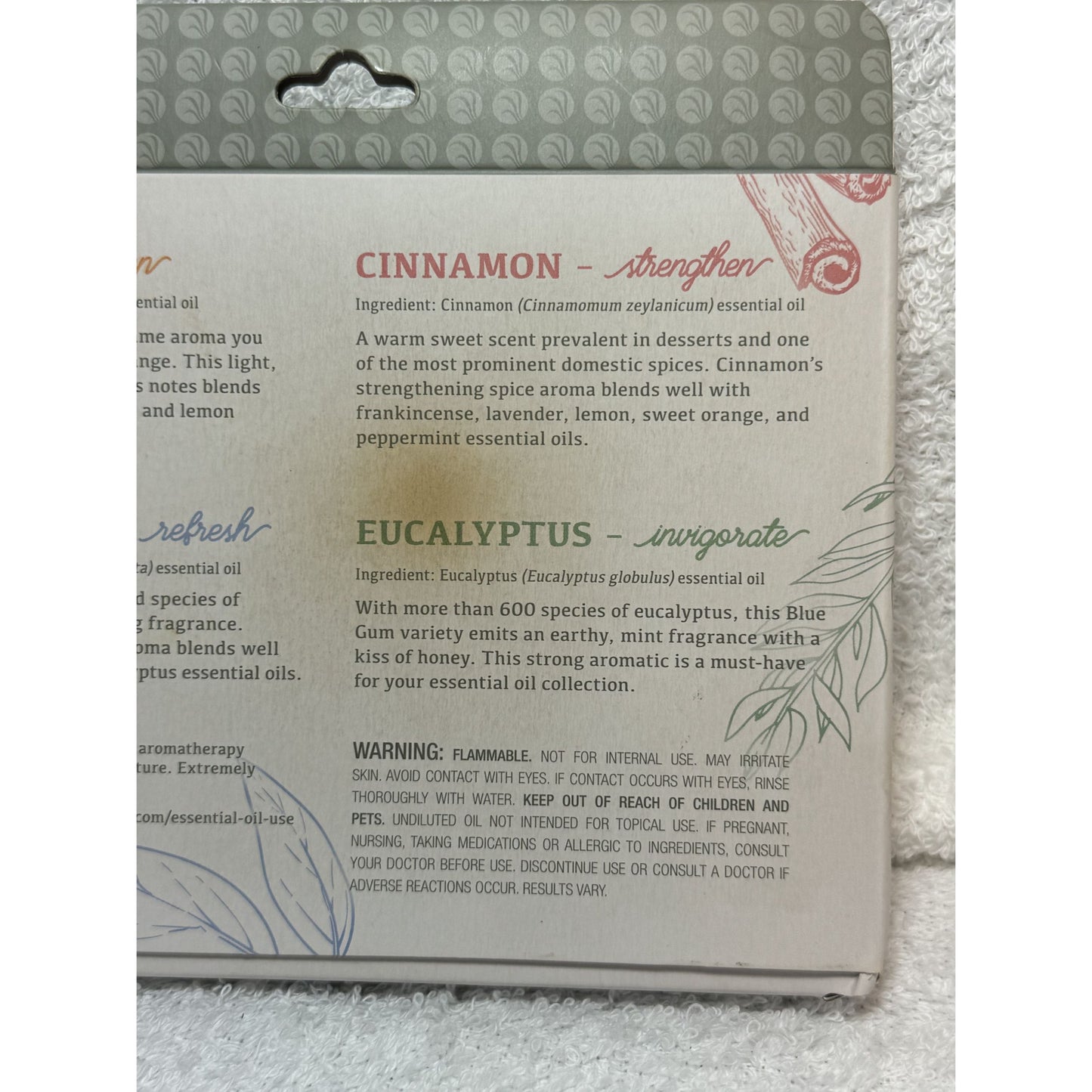 Sparoom 100% Pure Essential Oils 4-Pack: Orange Cinnamon Peppermint Eucalyptus
