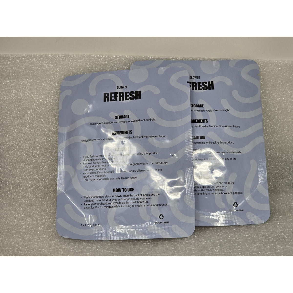 Glowze Refresh Self-Warming Eye Mask Unscented 2-Pack For Relaxation & Comfort