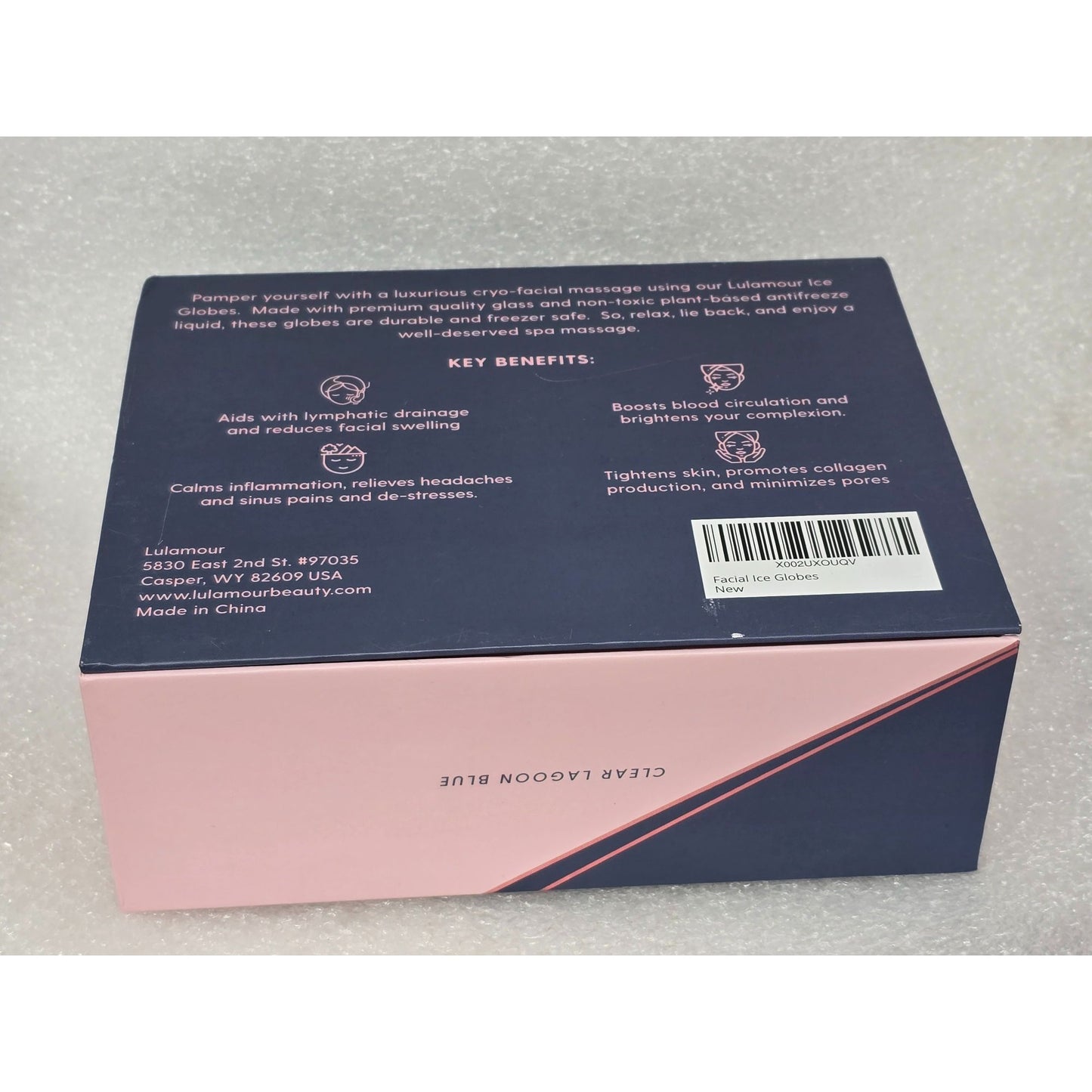 Lulamour Facial Ice Globes Clear Lagoon Blue Massage Tool For Skin Tightening