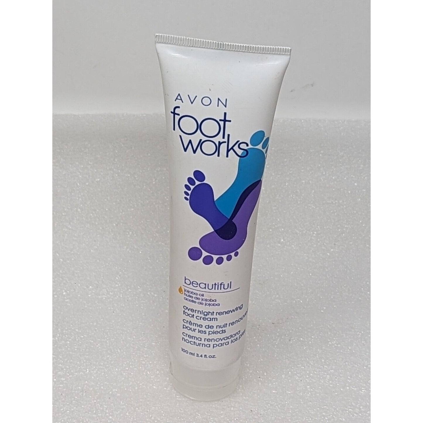 Avon Foot Works Beautiful Overnight Renewing Foot Cream Jojoba Oil