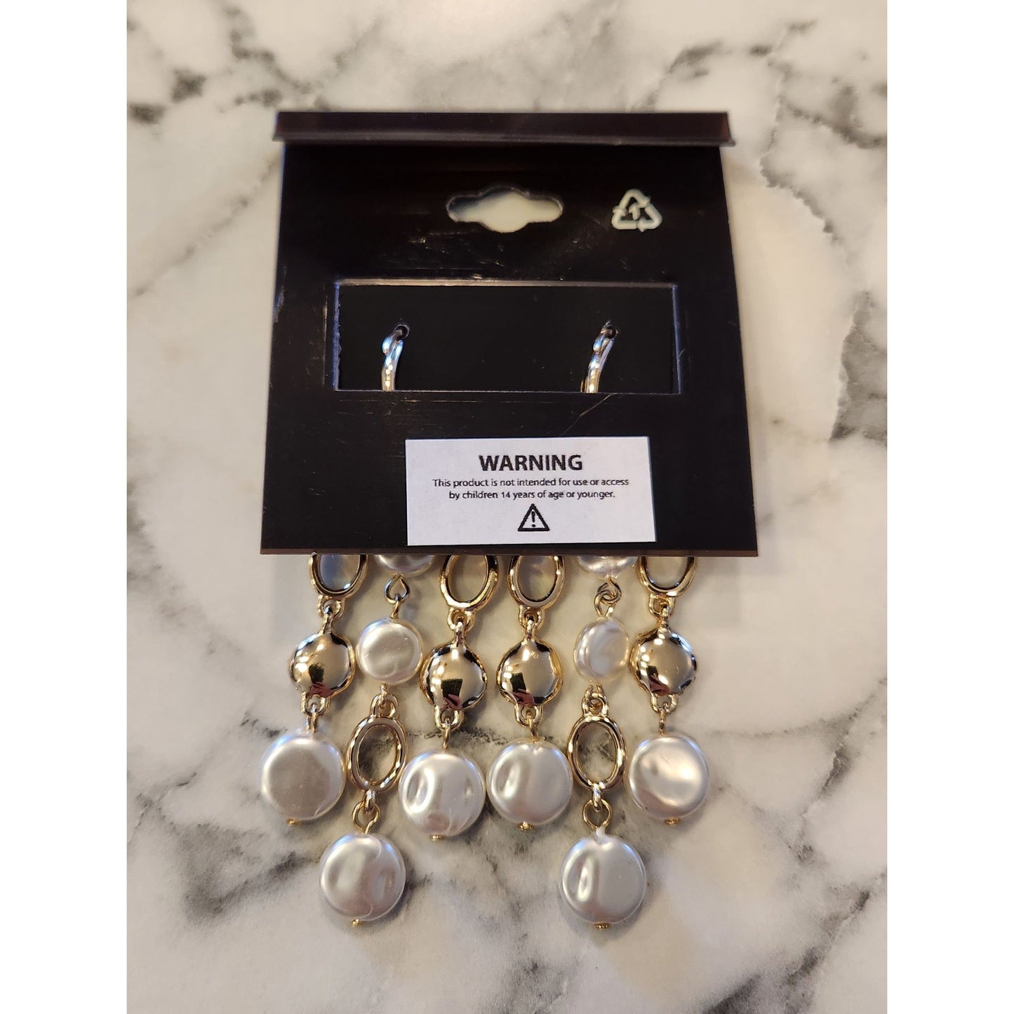 Anne Klein Gold-Tone Drop Earrings With Faux Pearls & Crystal Accents
