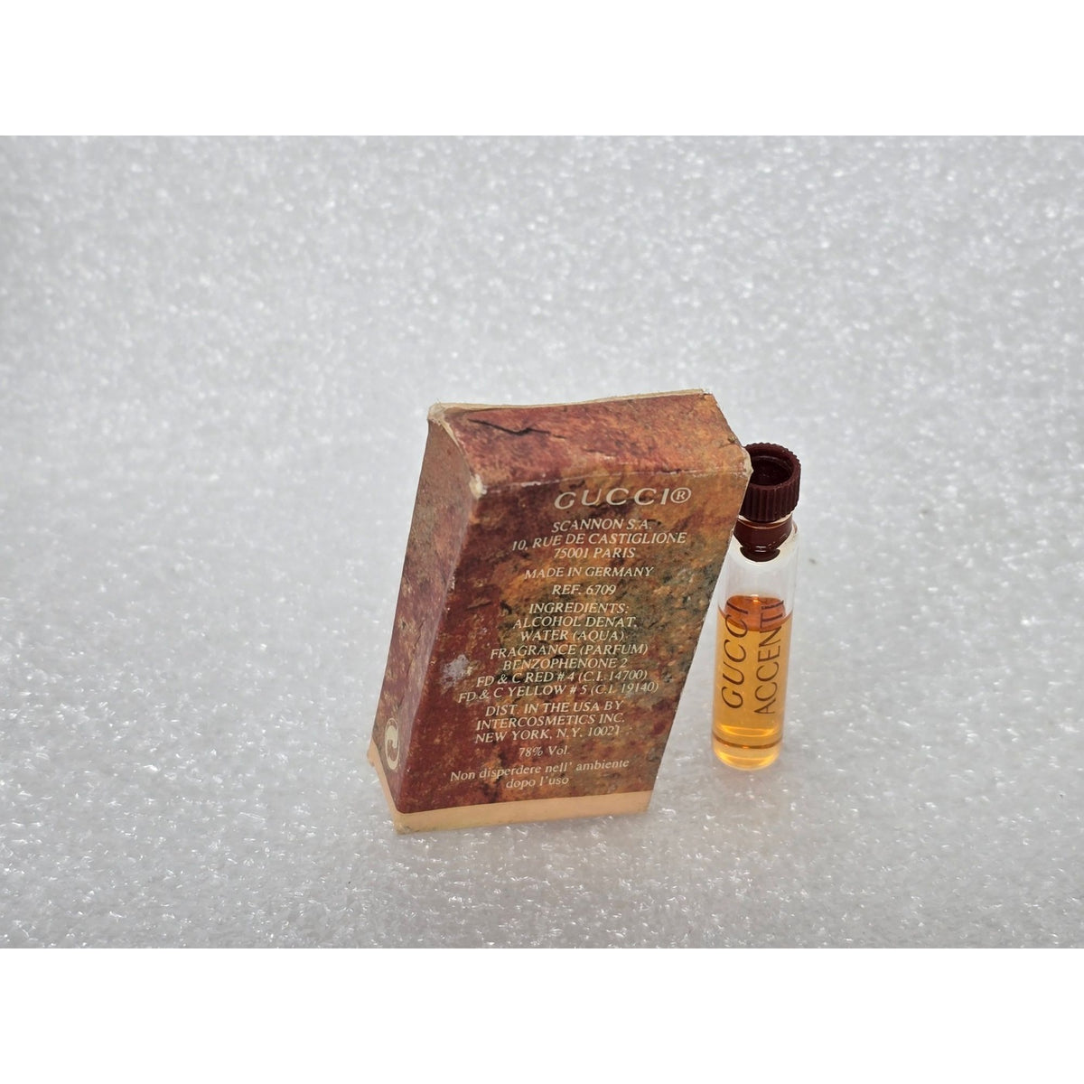 Gucci Accenti Eau De Toilette 1.2ml .04 oz Vintage Perfume Sample Vial With Box
