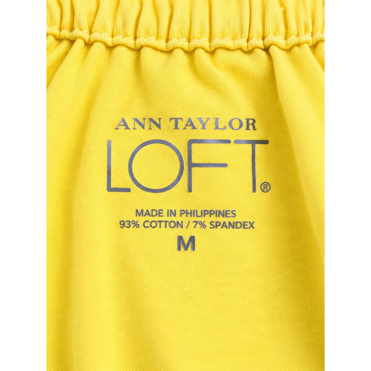 Ann Taylor LOFT Yellow Ruffle Sleeve Top Women's M Cotton Stretch Scoop Neck