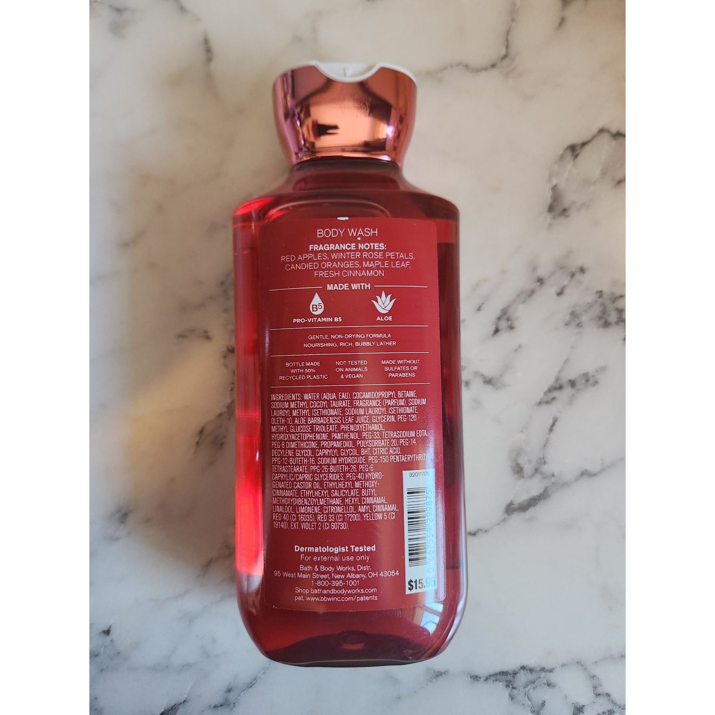 Bath & Body Works Winter Candy Apple Body Wash 10 Oz With Pro-Vitamin B5 & Aloe