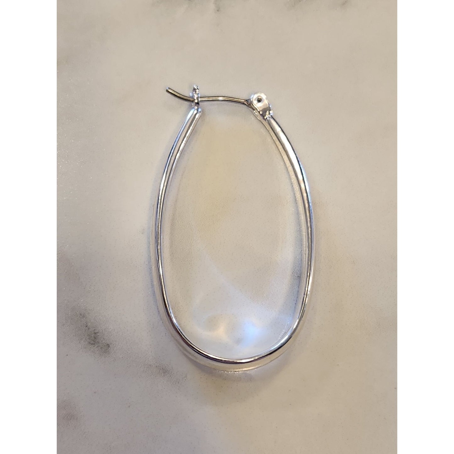 Napier Teardrop Hoop Earrings Silver-Tone Lightweight For Women & Teens