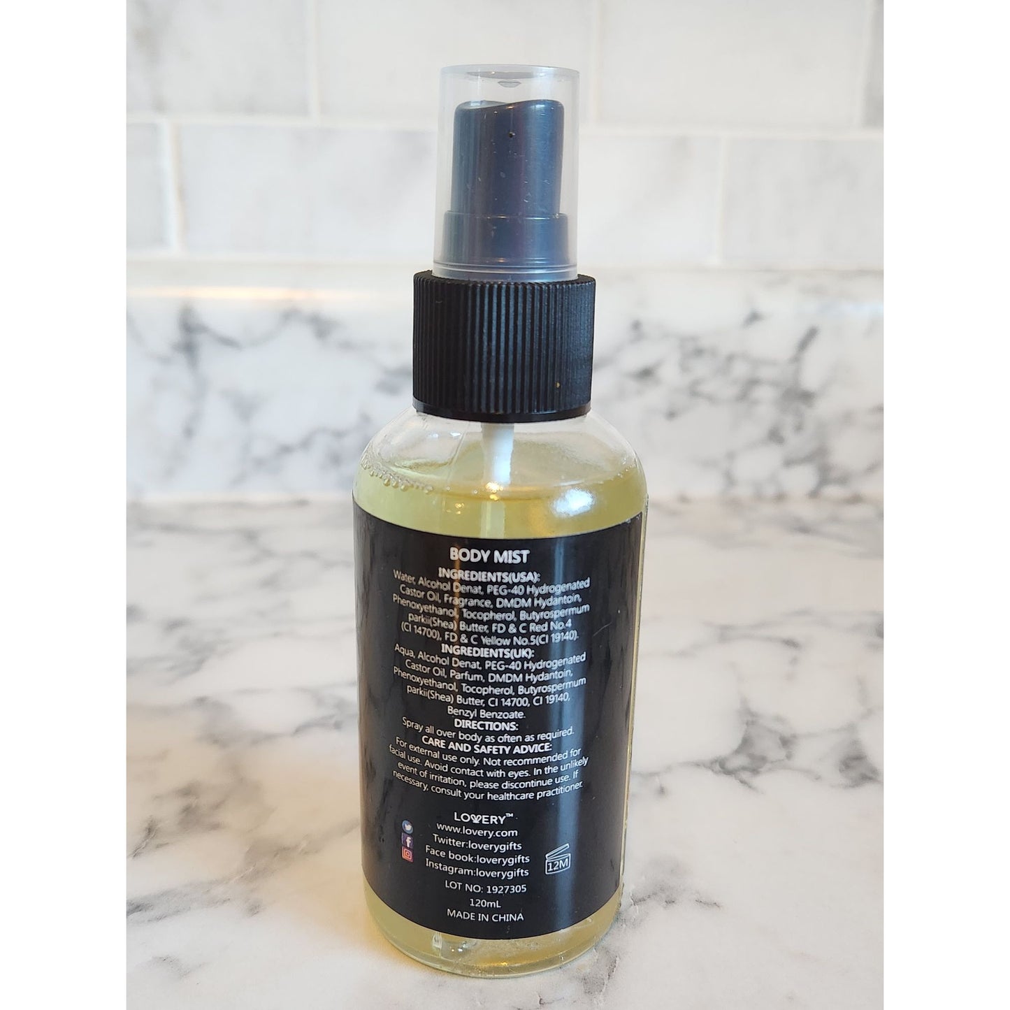 Lovery Sweet Almond Body Mist 120ml With Vitamin E & Shea Butter