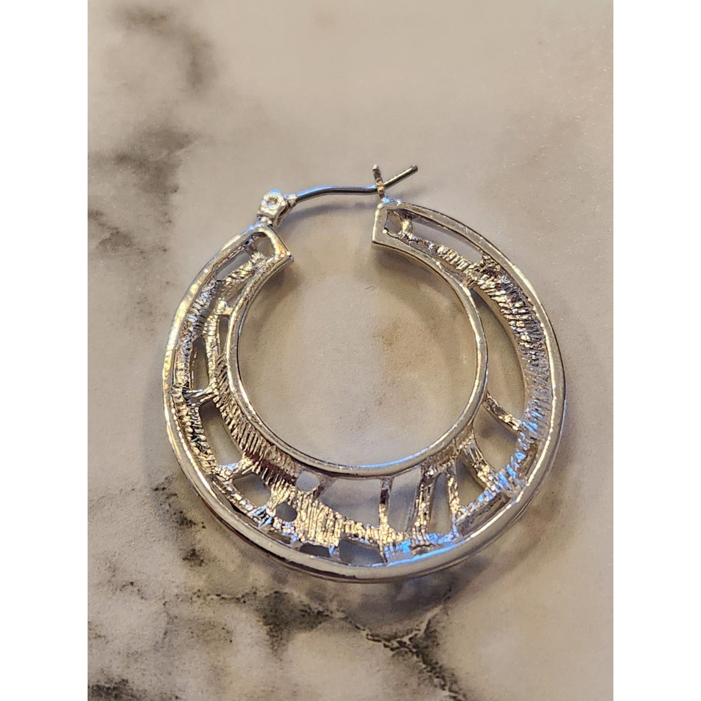 Gloria Vanderbilt Silver-Tone Rhinestone Hoop Earrings