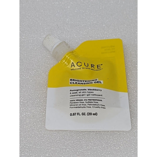Acure Brightening Cleansing Gel .67 oz Travel Size