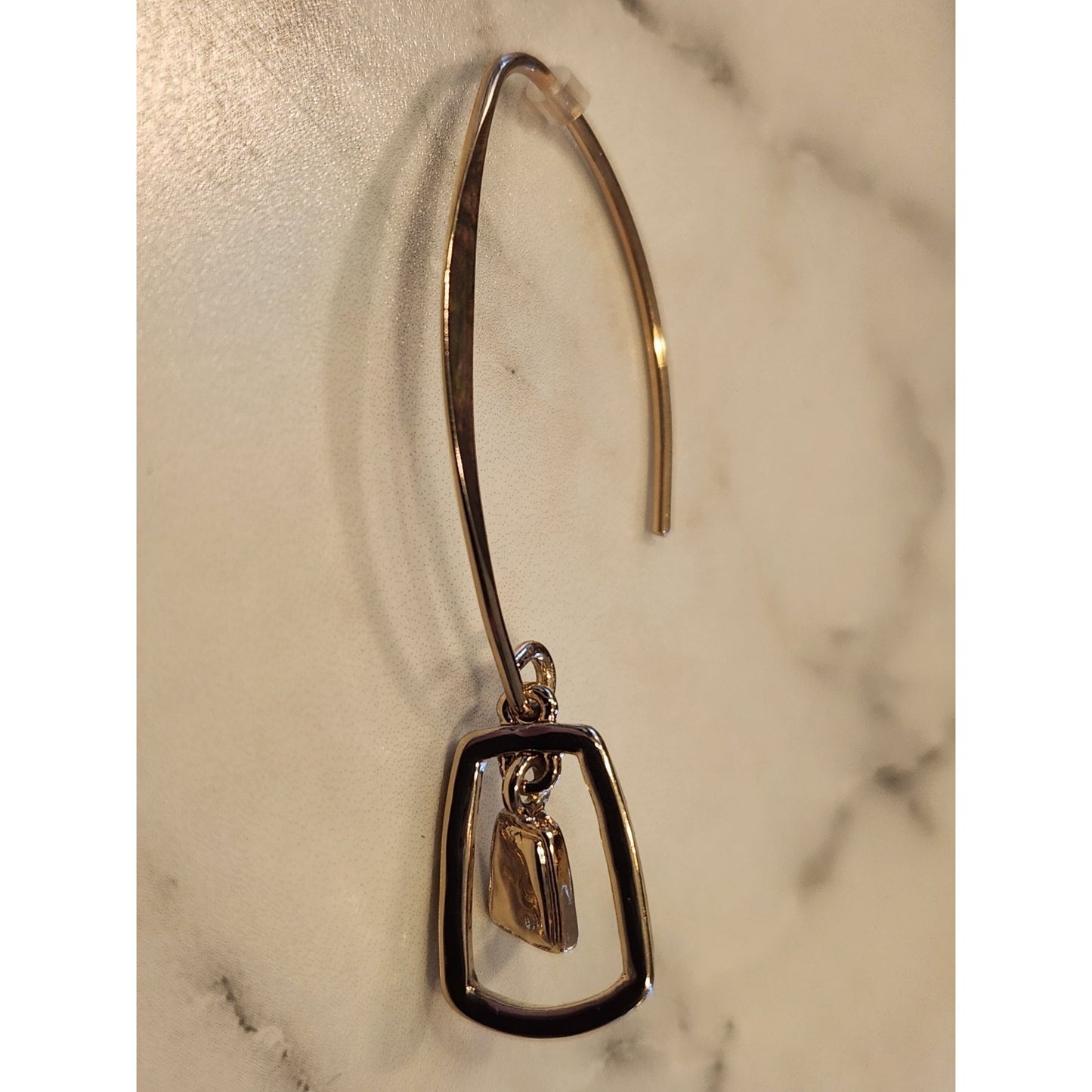 Nine West Gold-Tone Drop Earrings With Abstract Charm Design